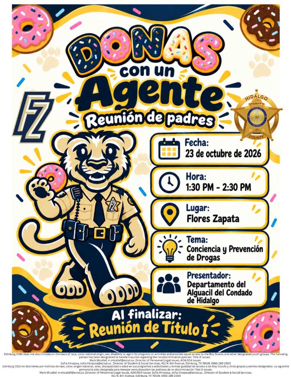 Donuts with a Deputy Flyer Spanish